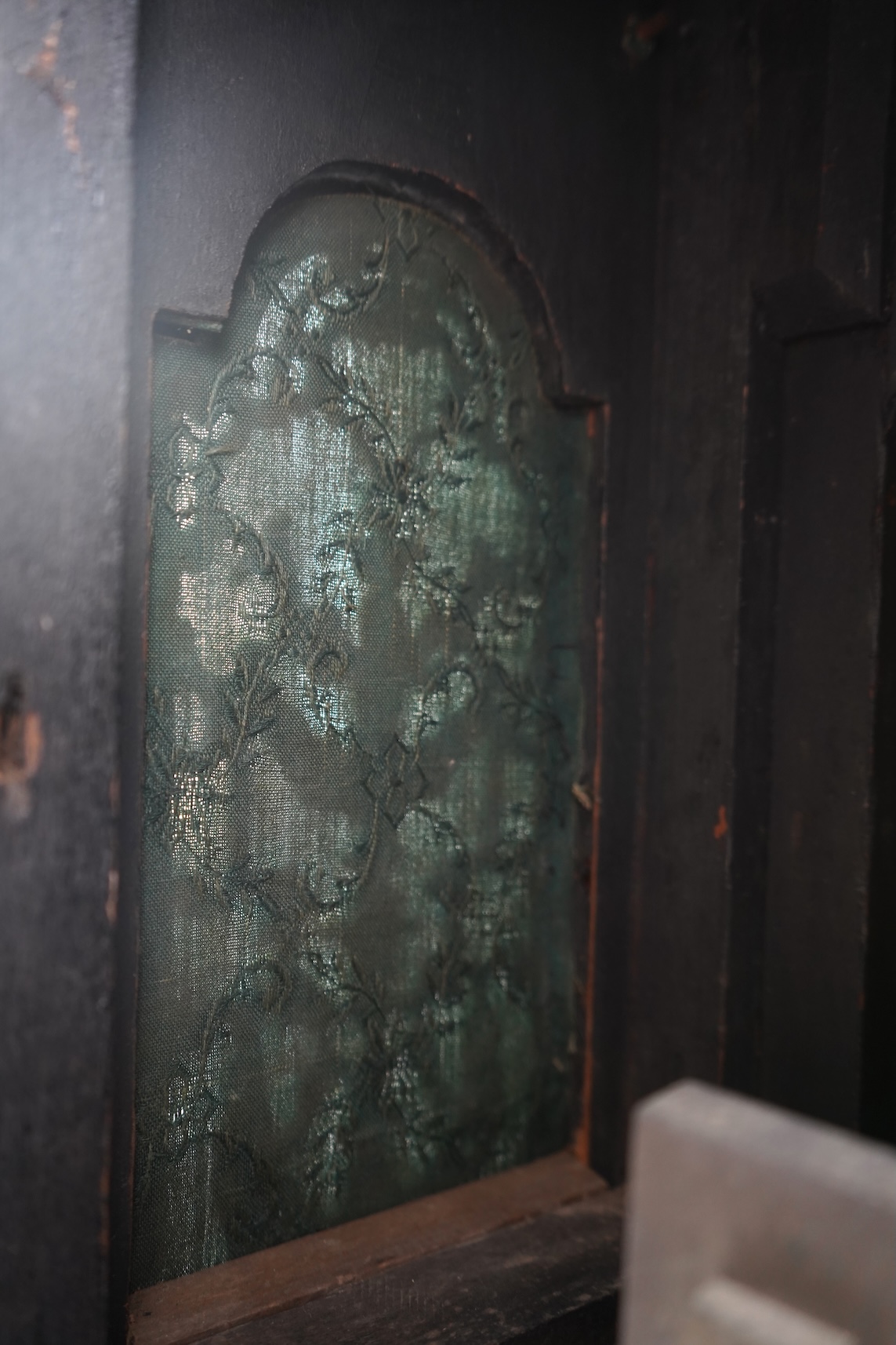A late 19th century ebonised three train chiming bracket clock